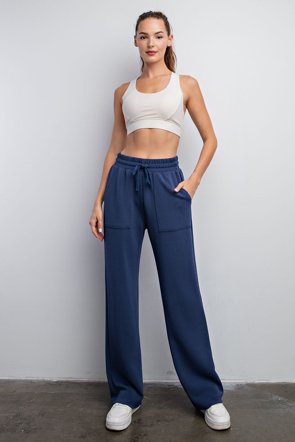 MODAL POLY SPAN STRAIGHT LOUNGE PANTS WITH POCKETS RAE MODE