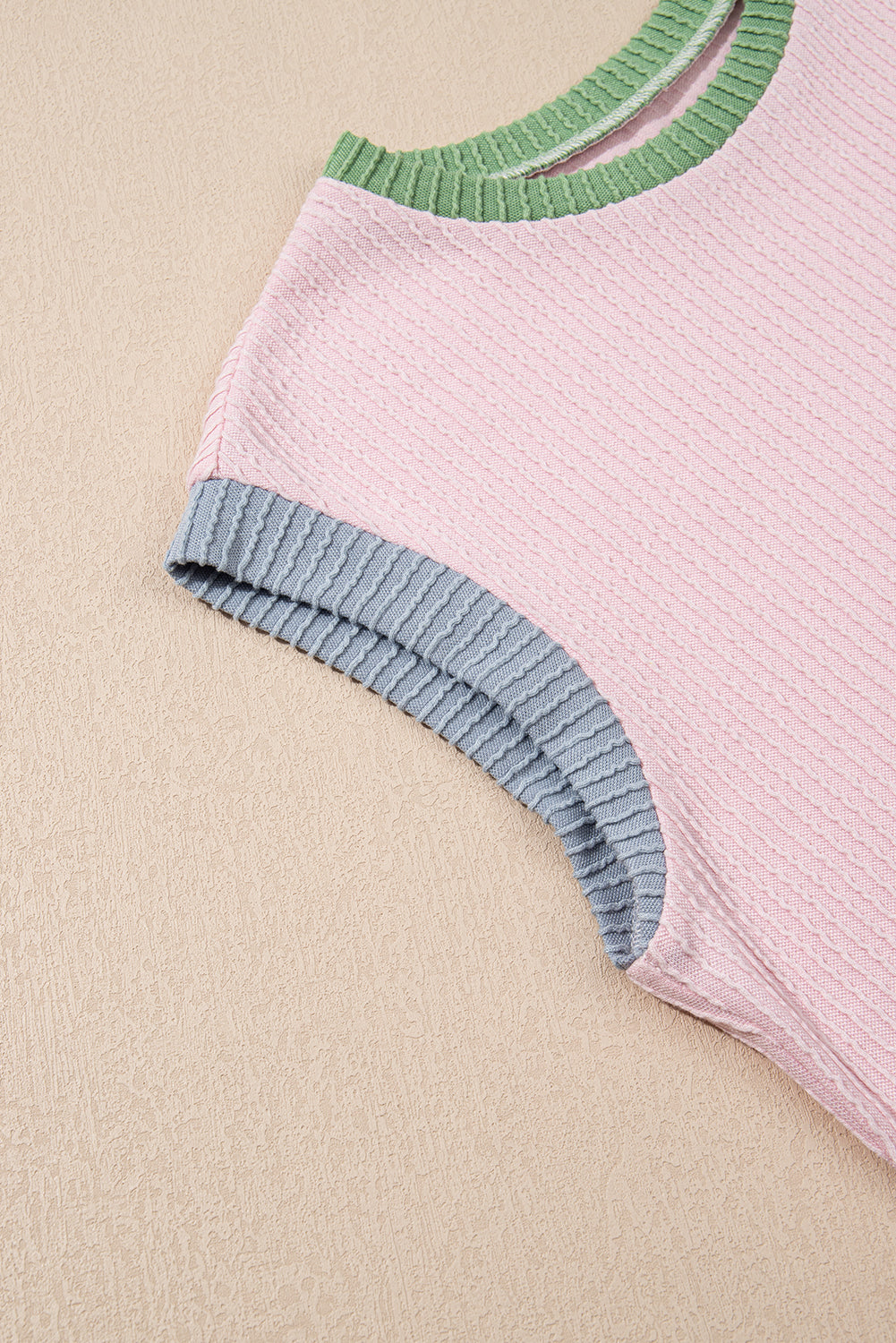 Sweet Sorbet Knit Tee – Soft Pastel, Subtle Texture & Cute Vibes 💖