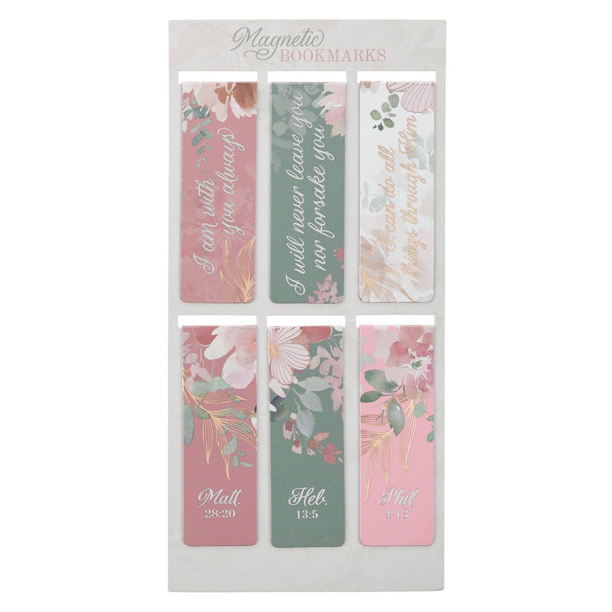 Assurance in Bloom Magnetic Bookmark Set | Comforting Christian Scripture Bookmarks