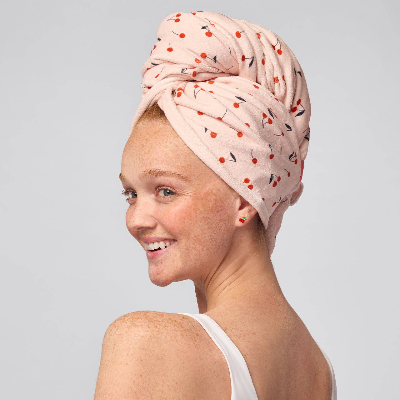 XL Hair Towel Wrap – Cherry Print Spa Treat for Your Hair 💆♀️by Kitsch