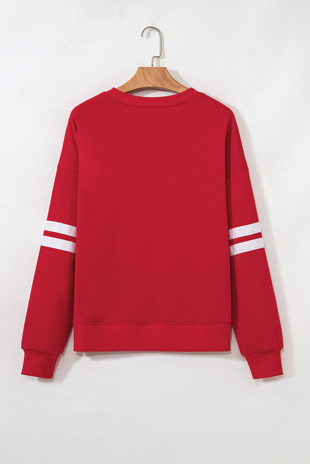 Varsity Striped Oversized Sweatshirt – Drop-Shoulder Casual Pullover