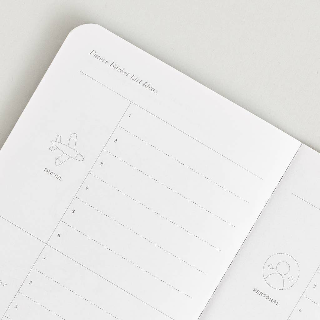 "Bucket List Passport notebook for travel dreams"
"Mini adventure journal in passport style"
"Small navy goal planner from B7 Boutique"