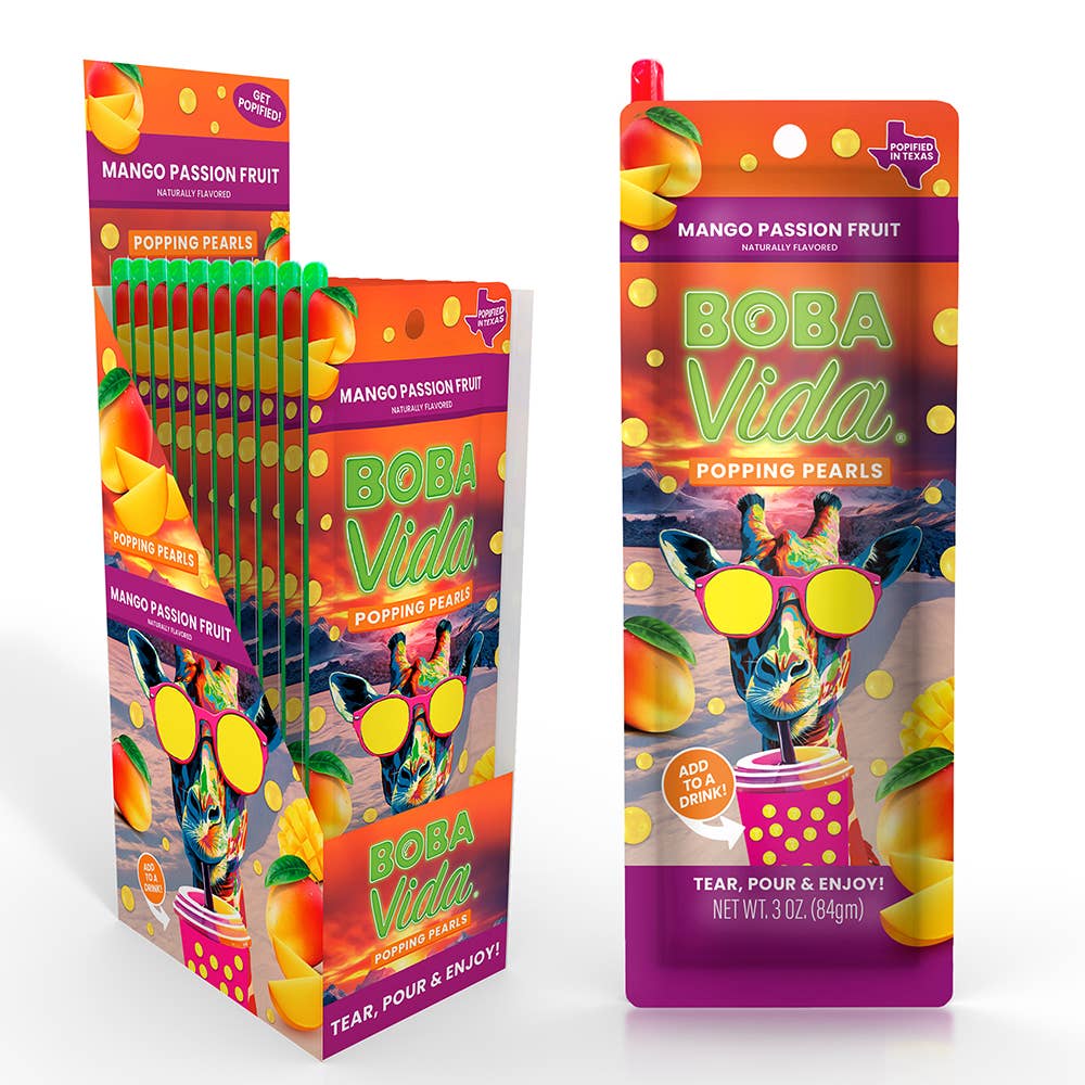 BobaVida Popping Boba -Mango Passion Fruit