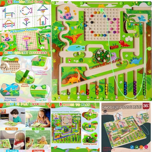 HomelYlife STEM Toys - The Dinosaur Puzzle Maze - Magnetic