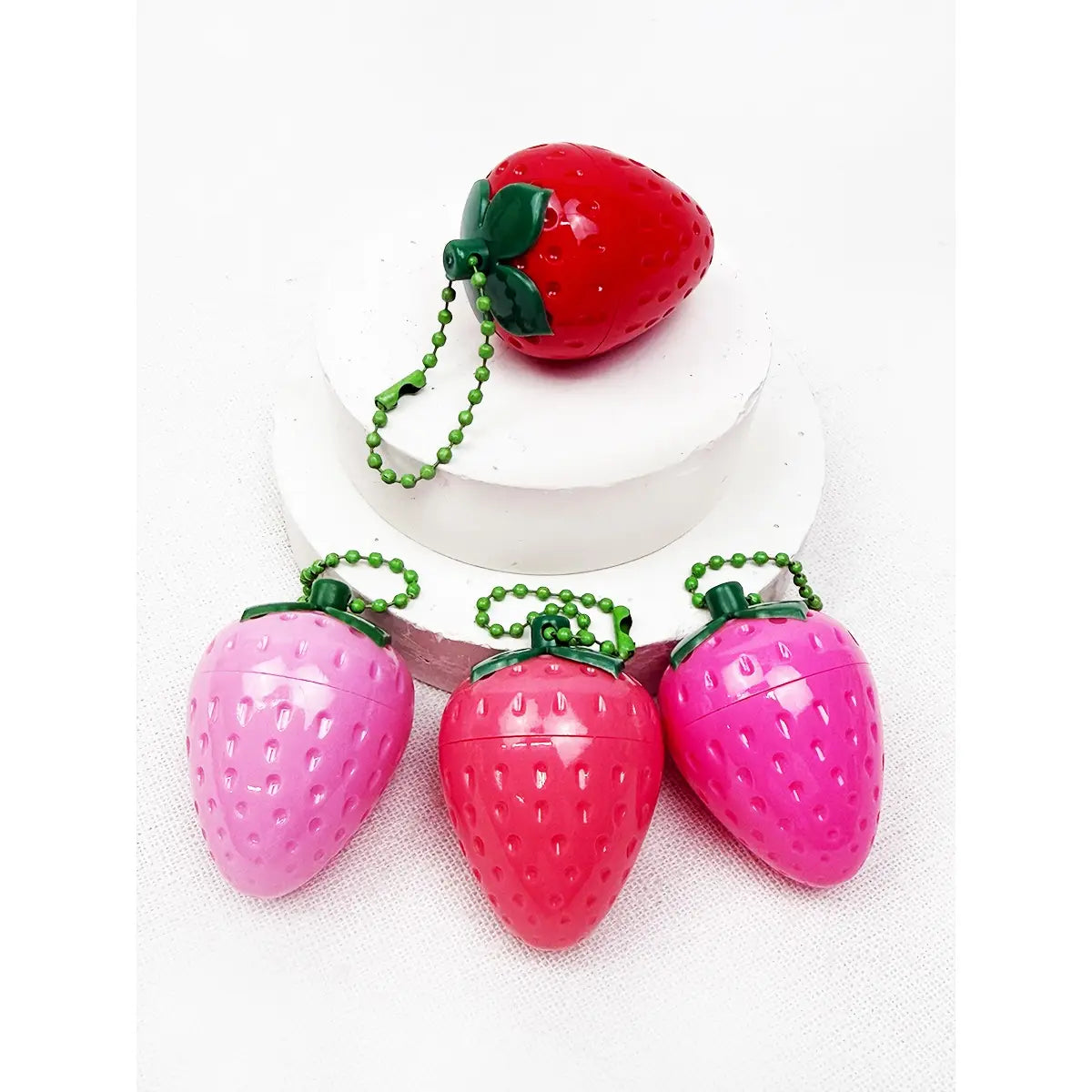 Strawberry Gloss Keychain | Strawberry Lip Gloss with Key Ring