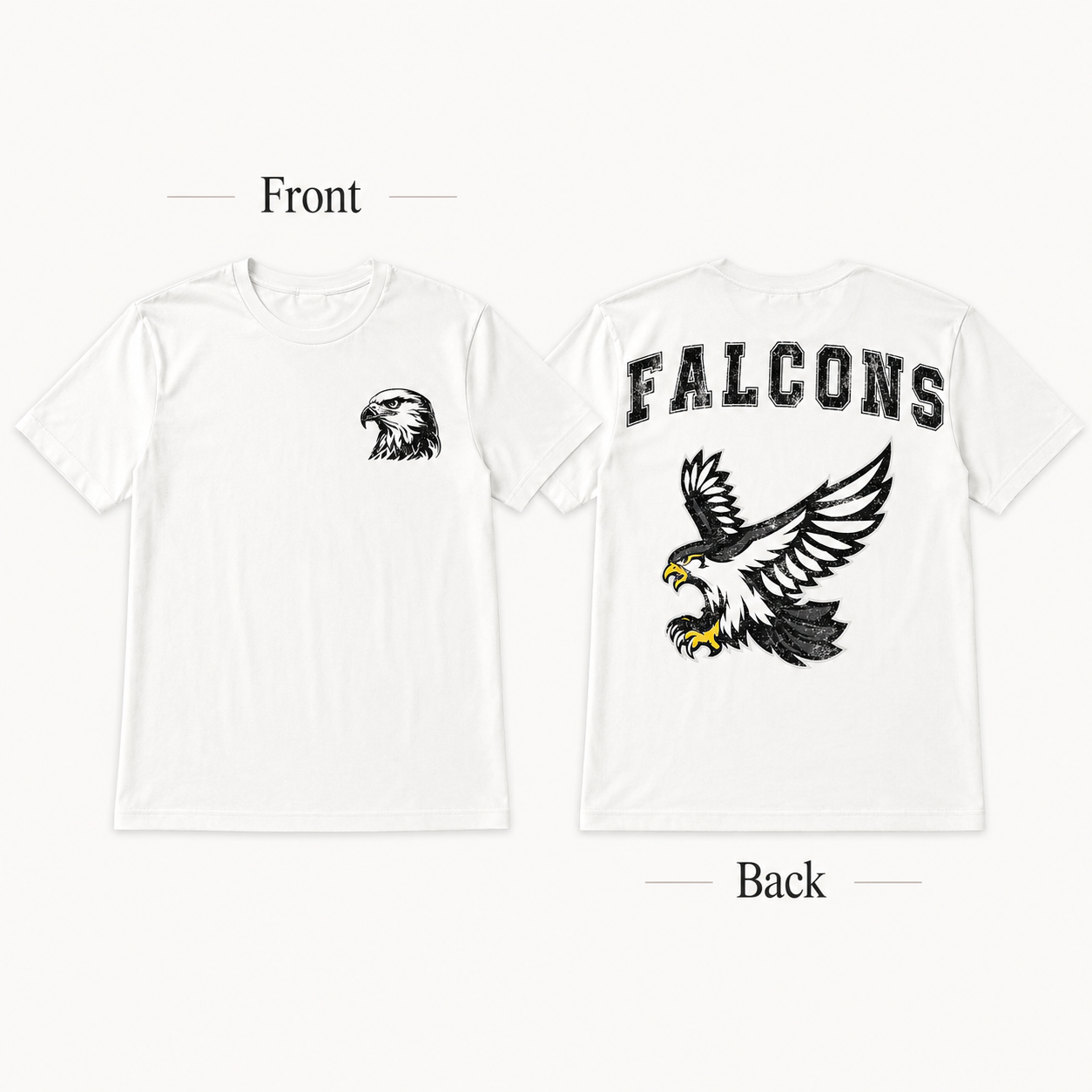 Falcons Graphic Tee | Front & Back School Spirit T-Shirt