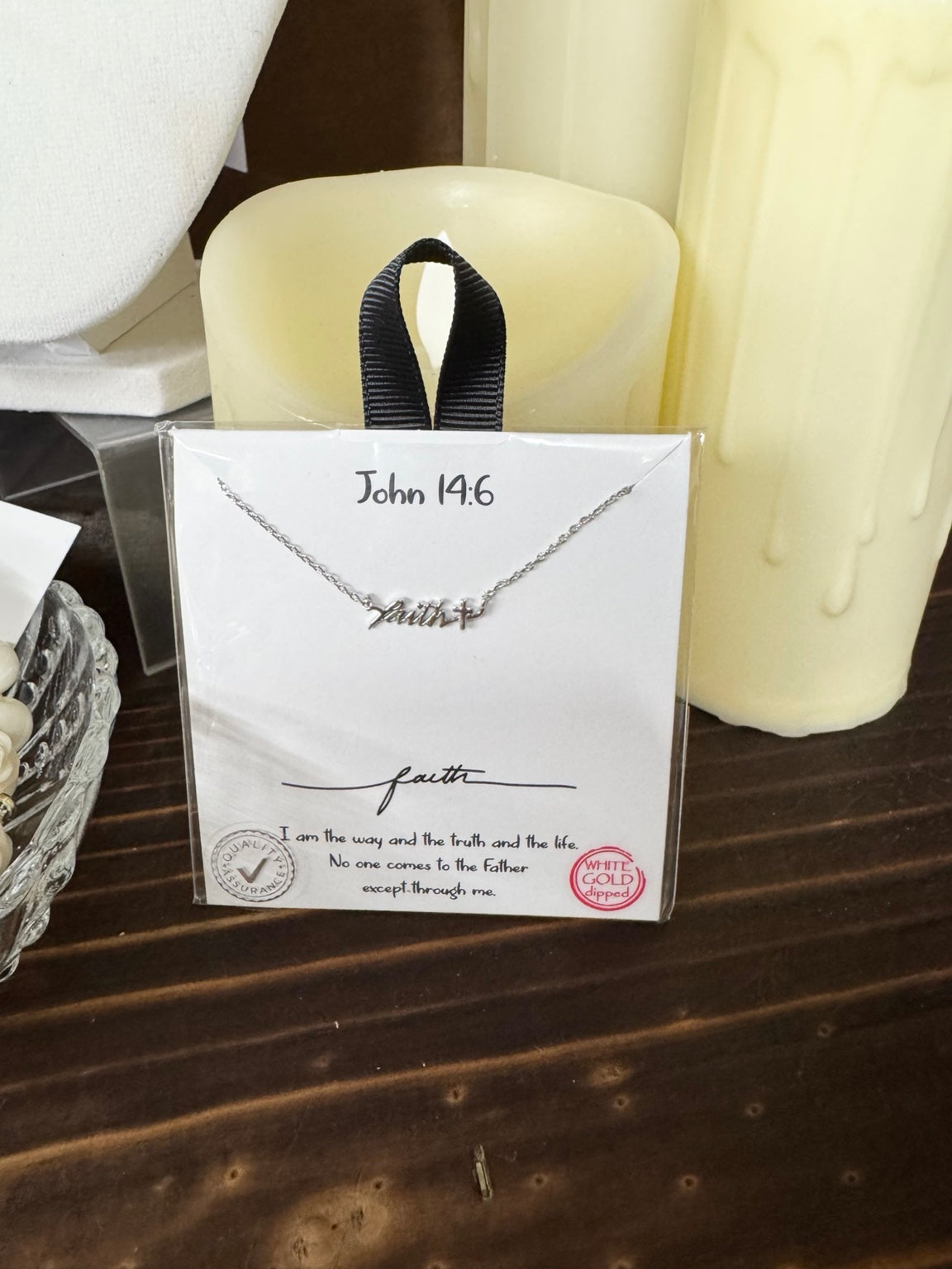 John 14:6 Faith Necklace | Gold or Silver Faith Cross Pendant Necklace