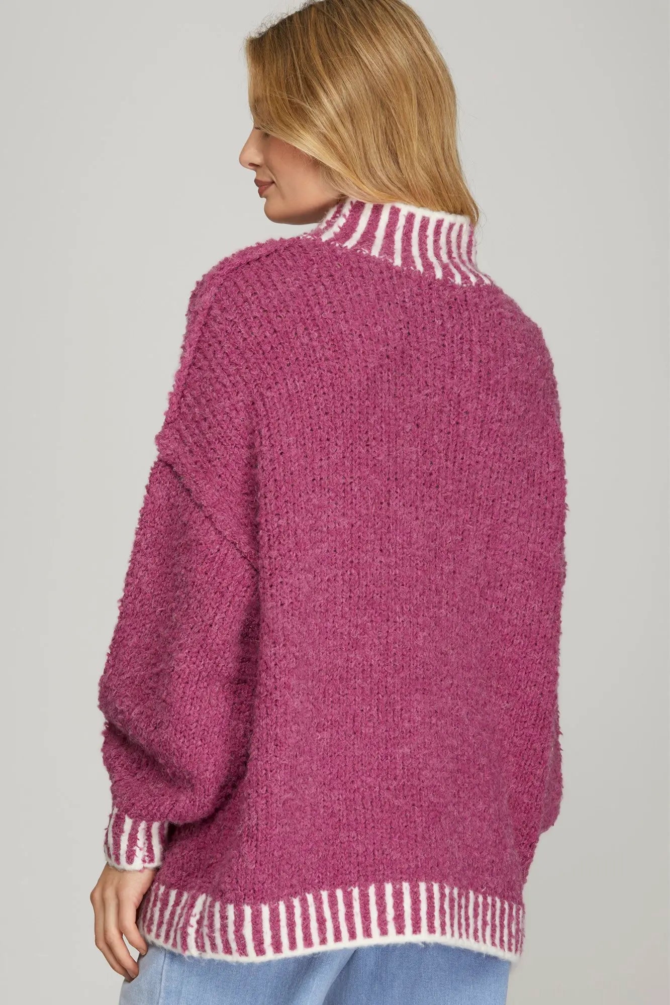 Berry Sweet Mock Neck Cozy Sweater