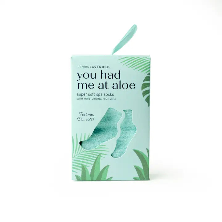 Lemon Lavender “You Had Me at Aloe” Super Soft Spa Socks | Hydrating Aloe Moisturizing Socks
