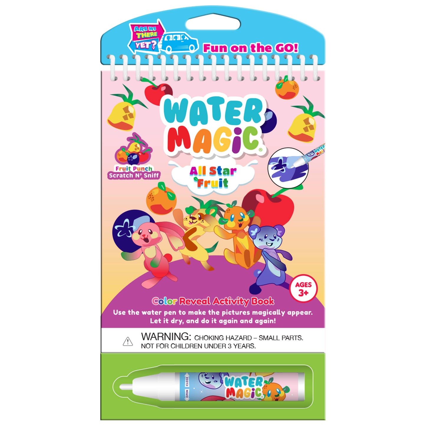 “Water Magic All‑Star Sports fruit punch scented reusable activity kit”
“No-mess water-reveal painting toy with scented brush”
“Kids travel water art activity with sports scenes and fruity scent”