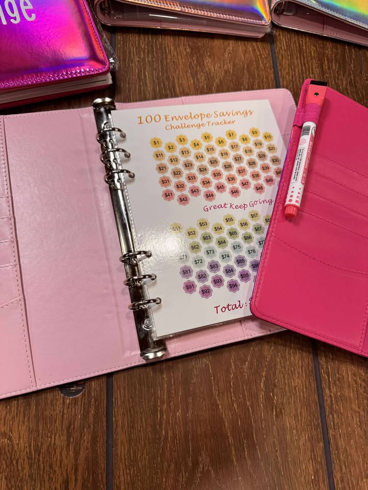 100 Envelope Savings Challenge Binder – Budget Planner Book for $5,050 Savings Game