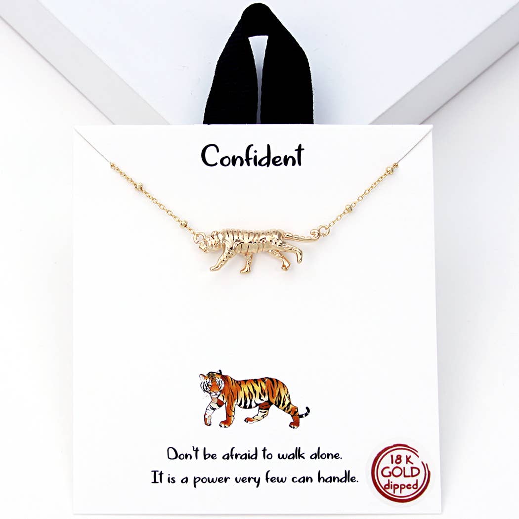 “Gold-dipped tiger figurine pendant necklace”
“Fierce tiger charm necklace in gold on brass chain”
“Handmade tiger pendant—symbol of power and elegance”