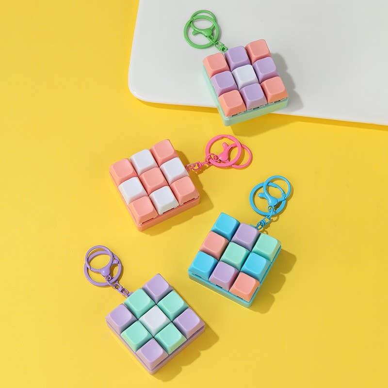 Clicky Cube Fidget Keychain | Mechanical Keyboard Sensory Toy