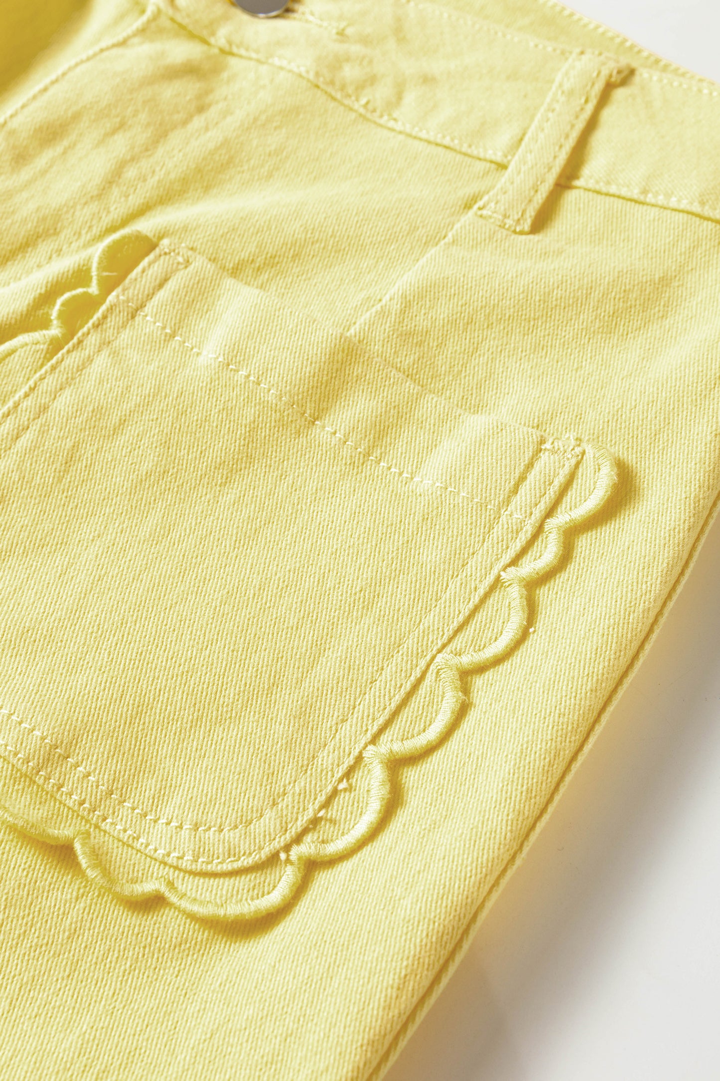~PREORDER ~ Yellow Scalloped Patch Pocket Shift Jeans ~PREORDER ~