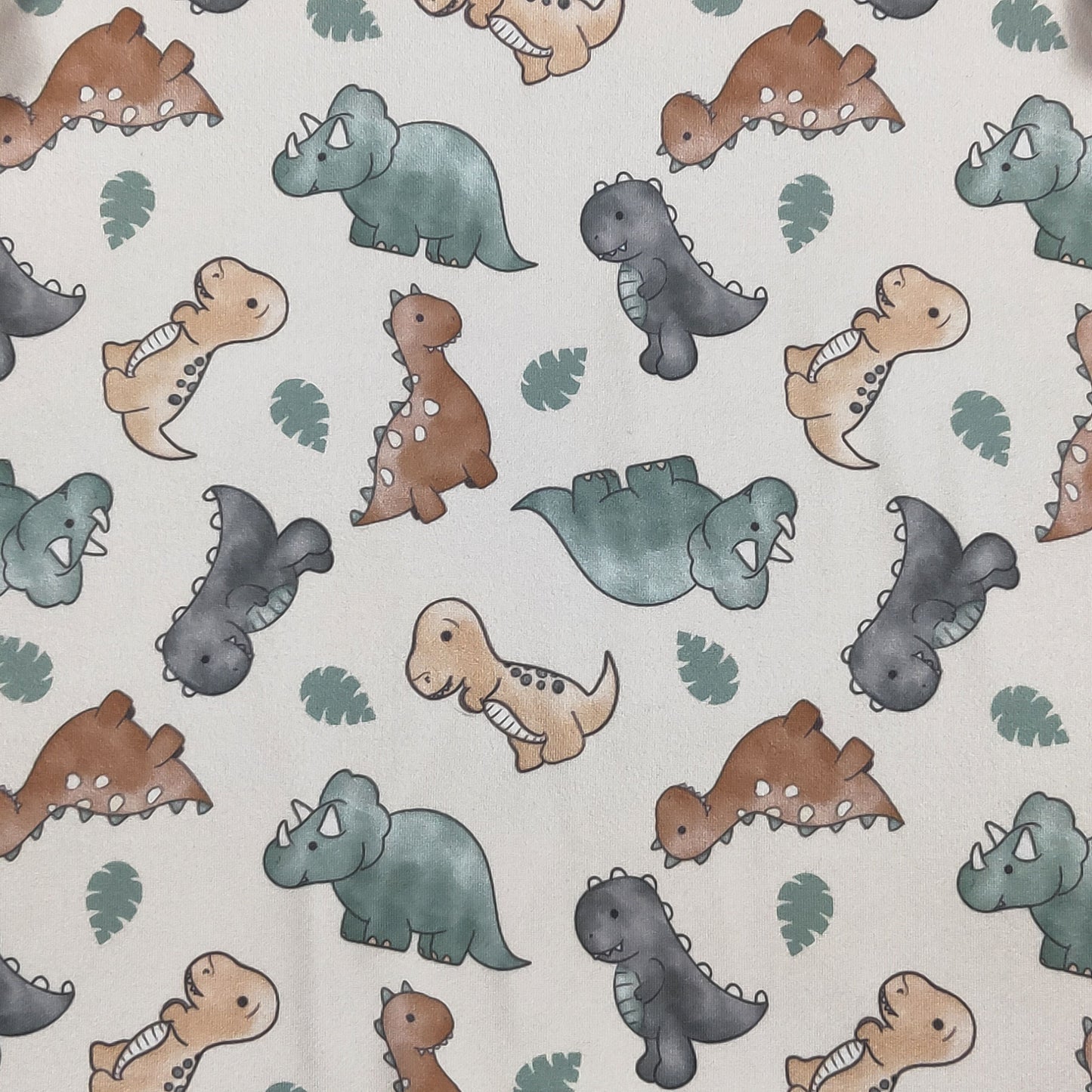 Dino Cutie Boy Romper | Dinosaur Print Baby Boy Summer Romper by Clover Cottage
