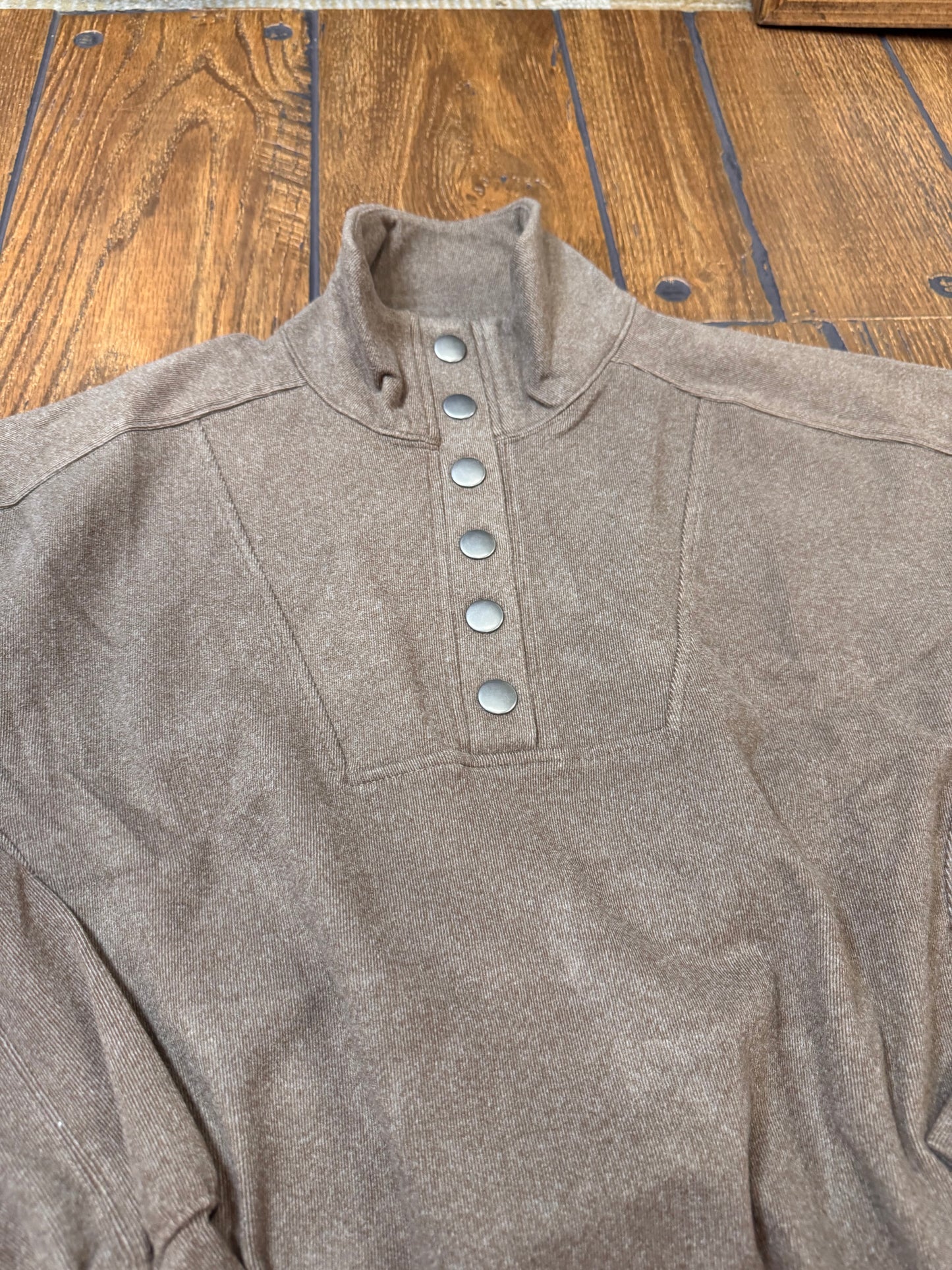 Rae Mode ribbed knit button‑down top styled with denim skirt