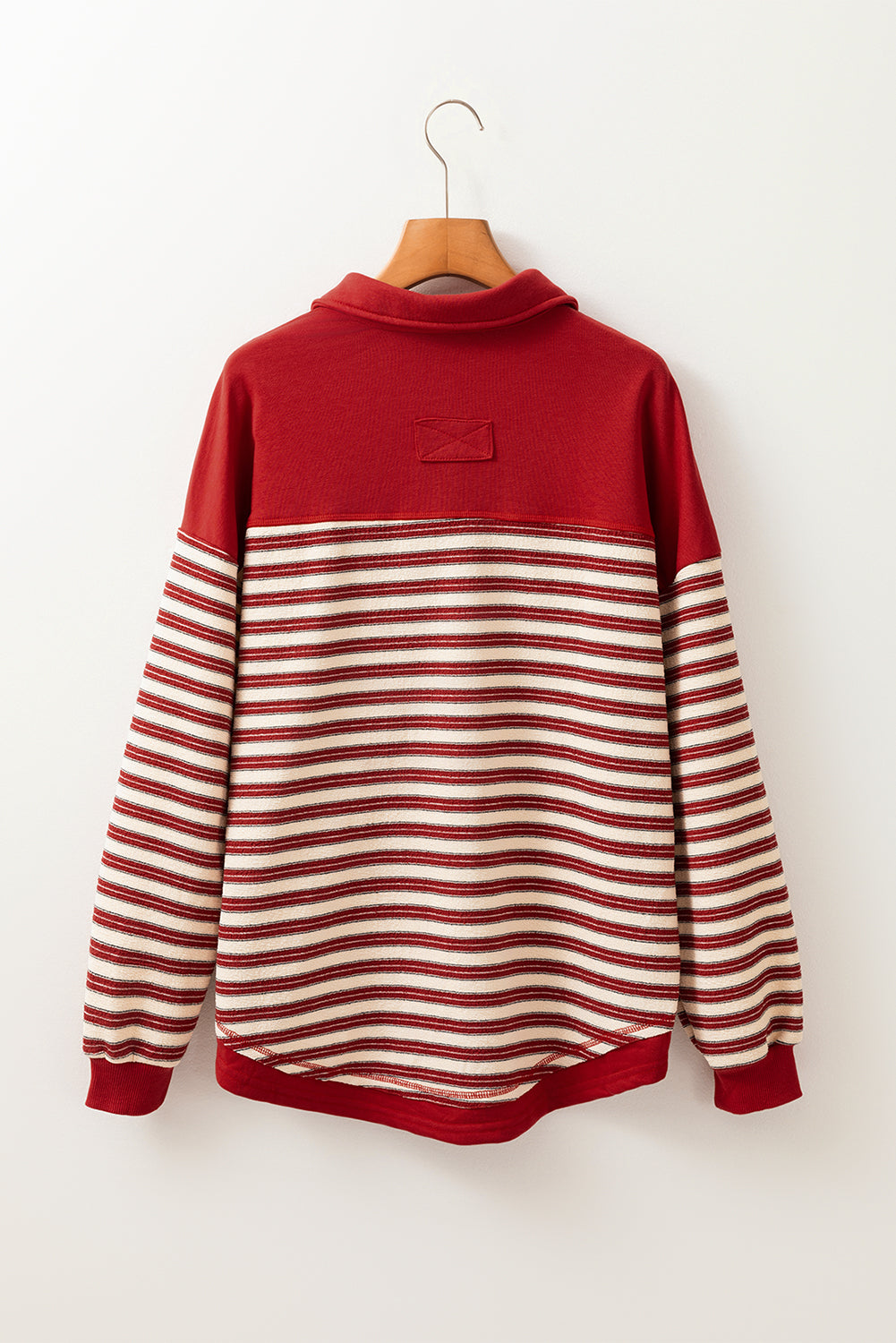 Buttoned V‑Neck Collared Drop‑Shoulder Top – Easy Chic, Effortless Style