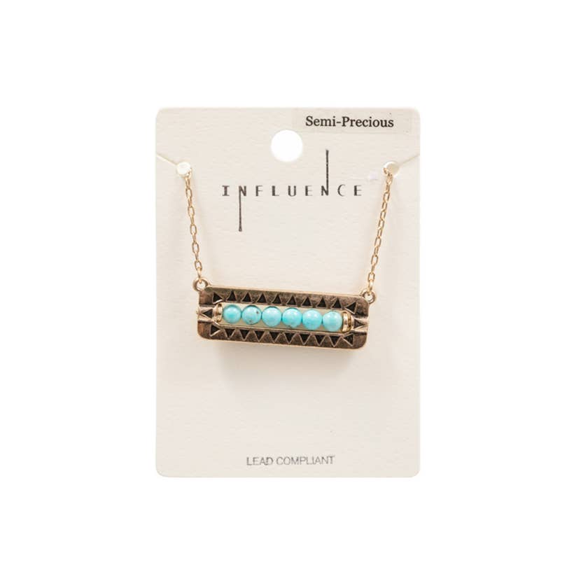 “Stone beaded bar drop pendant necklace”
“Minimalist natural stone bar necklace on delicate chain”
“Layer-ready beaded bar drop pendant at B7 Boutique”
