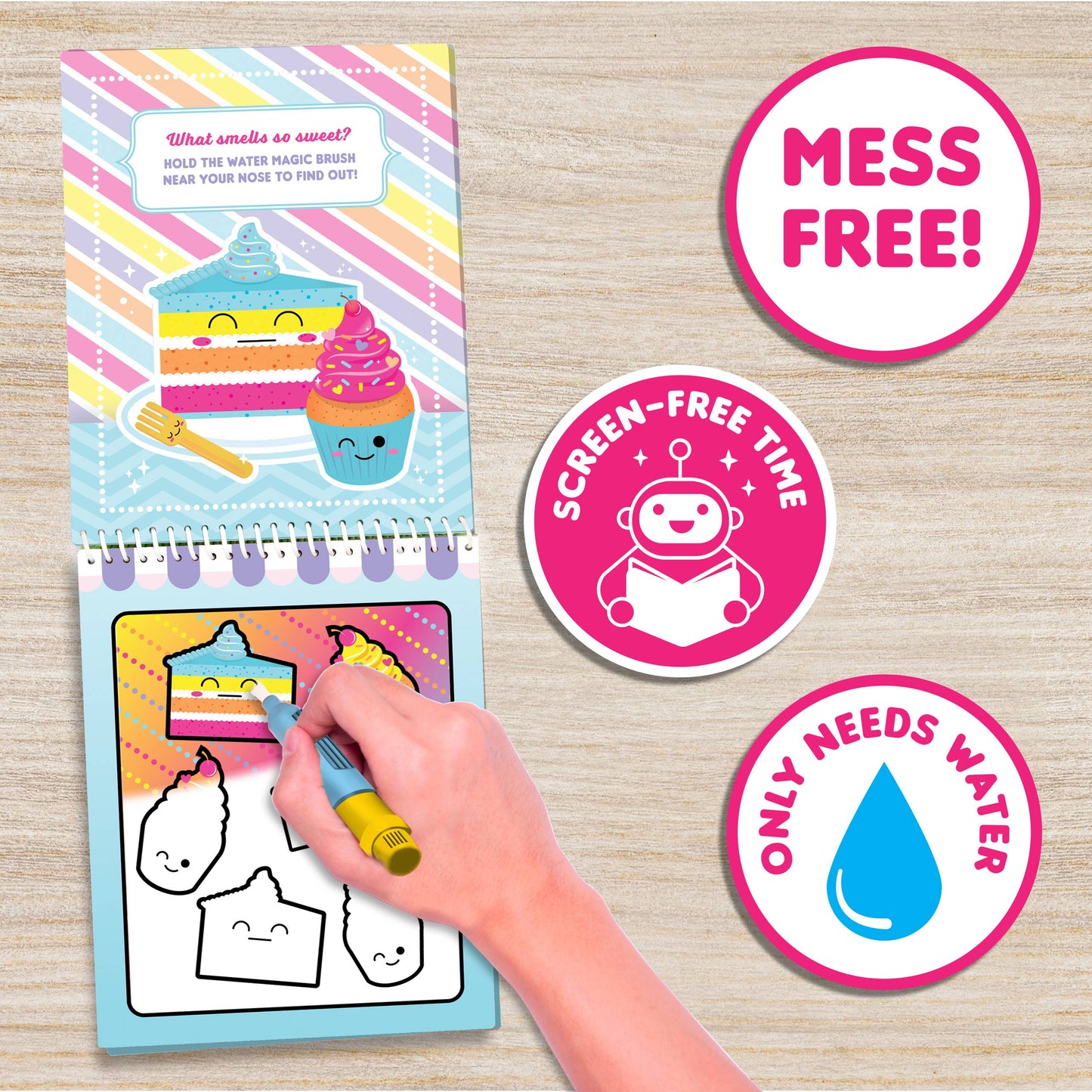 “Water Magic Sweet Sparkle Passion Fruit scented activity kit”
“Reusable no-mess water art kit for kids”
“Passion fruit scented water-painting toy”