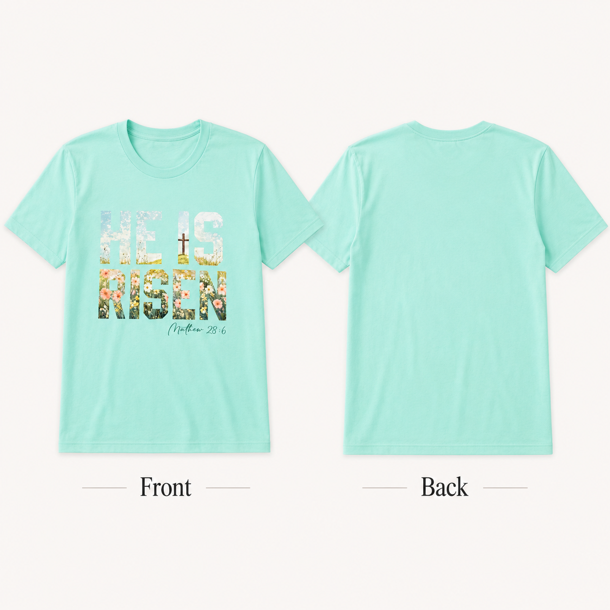 He Is Risen Floral Graphic Tee | Matthew 28:6