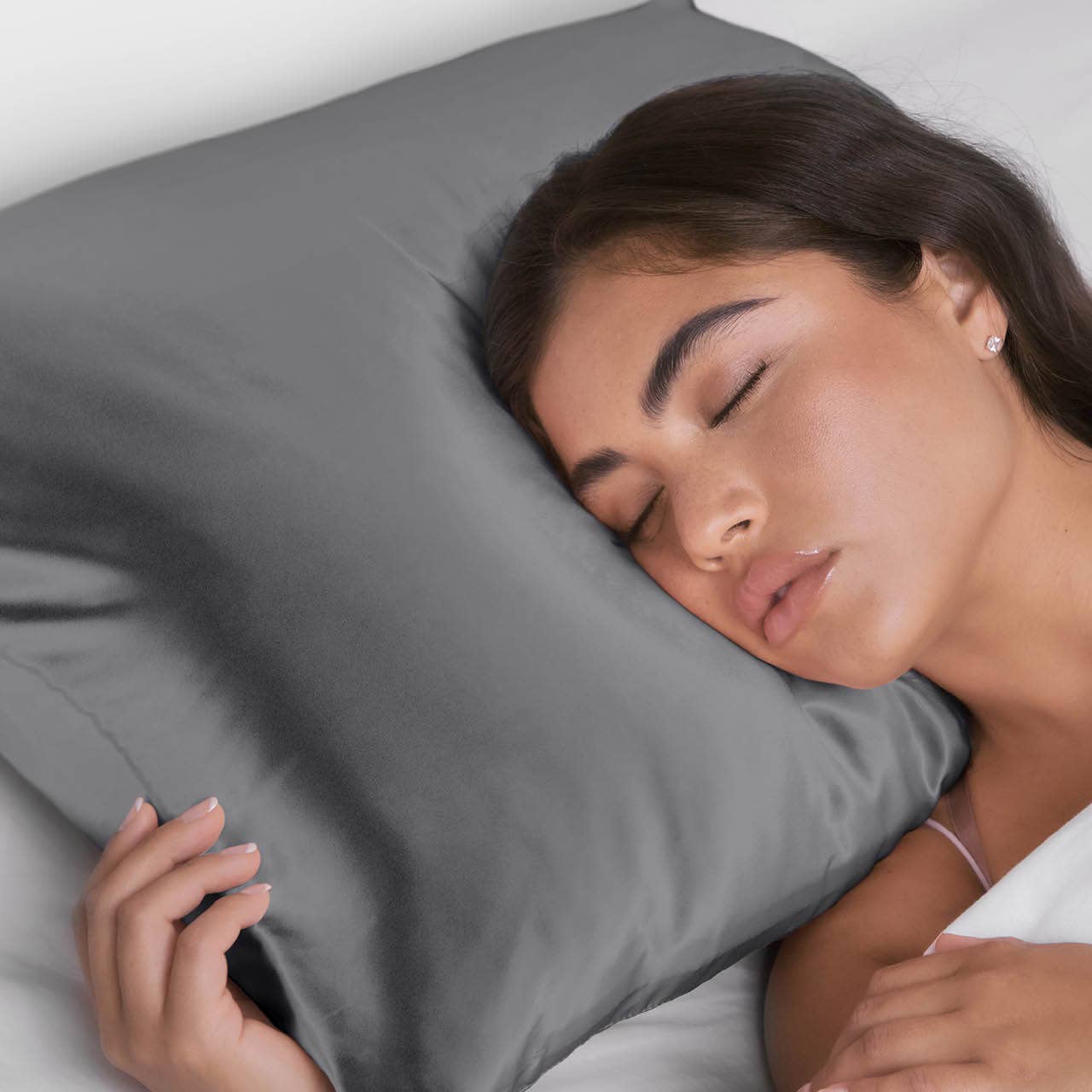 Satin Pillowcase – Charcoal 🖤 Sleek, Smooth & Frizz-Free Sleep by kitsch