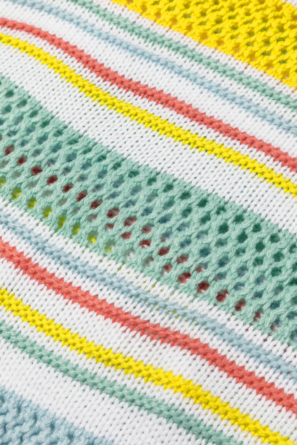“Multicolor hollow-striped knit sweater with contrast sleeves”
“Lightweight drop-shoulder striped pullover with bright sleeves”
“Layered hollow-knit sweater featuring bold multicolor stripes – B7 Boutique”