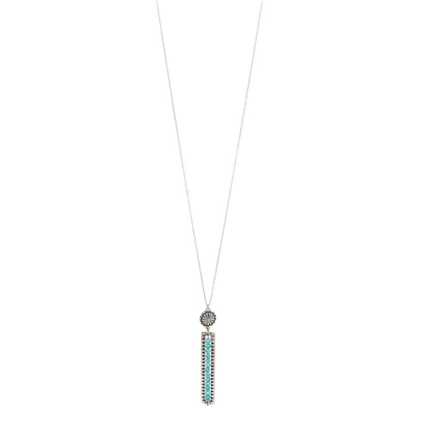 Long Rectangular Shape Beaded Pendant Necklace | Modern & Minimalist Statement Jewelry