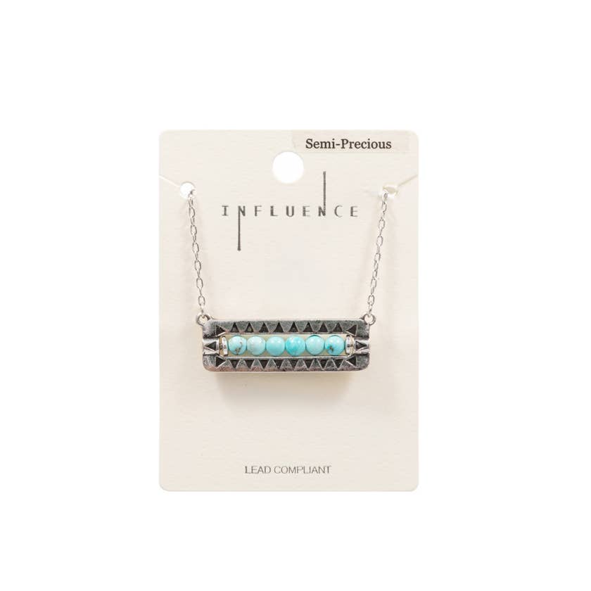 “Stone beaded bar drop pendant necklace”
“Minimalist natural stone bar necklace on delicate chain”
“Layer-ready beaded bar drop pendant at B7 Boutique”