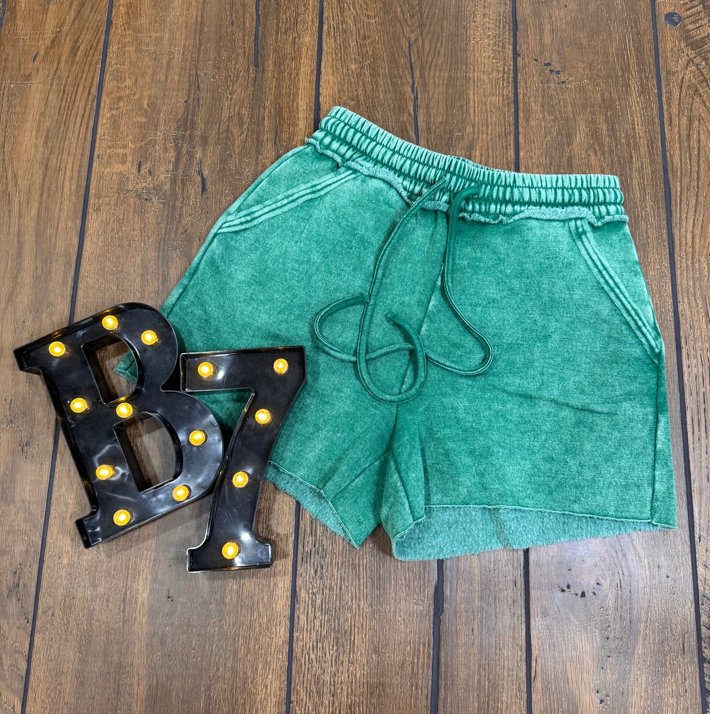 Acid Wash Fleece Shorts – Drawstring Comfort & Pockets by Zenana 🌟
