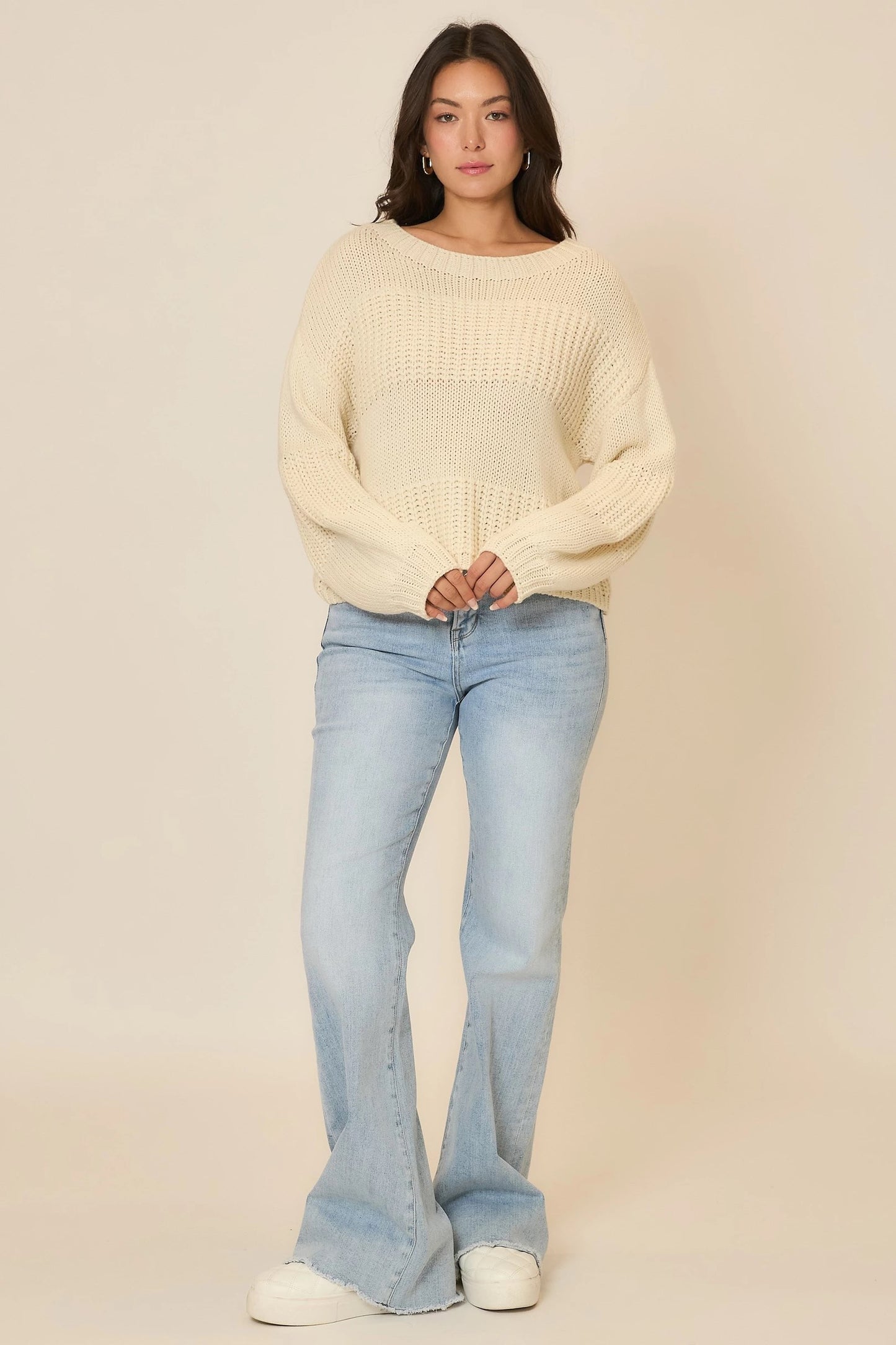 Soft Horizon Boatneck Knit Sweater