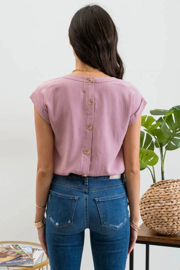 Floral Eyelet Lace Trim Back Button Top – Blu Pepper Romantic & Breezy 🌿