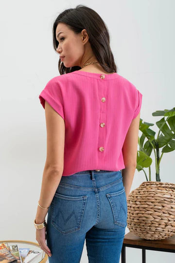 Floral Eyelet Lace Trim Back Button Top – Blu Pepper Romantic & Breezy 🌿