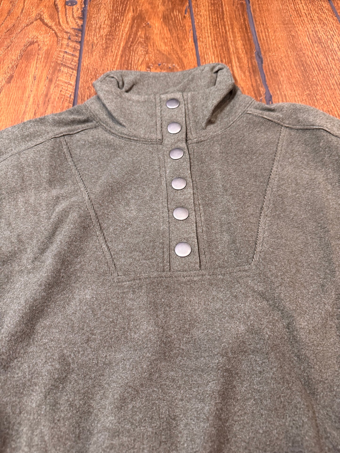 Rae Mode ribbed knit button‑down top styled with denim skirt