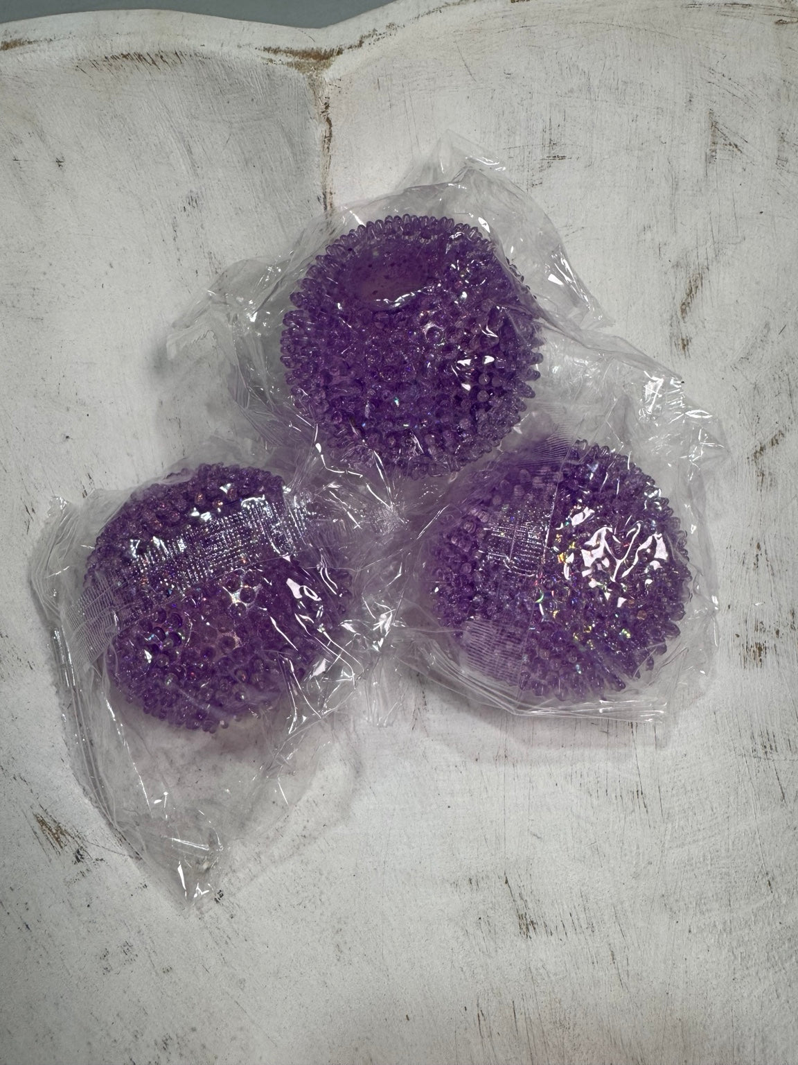 Purple Glitter Spiky Sensory Squish Ball | Textured Fidget Stress Relief Toy