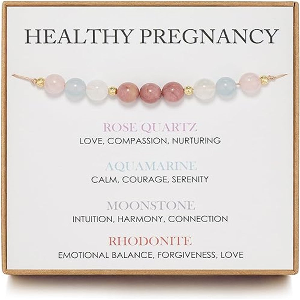 Healing Natural Stone Crystal Bracelet – Adjustable Beaded Energy Bracelet for Women