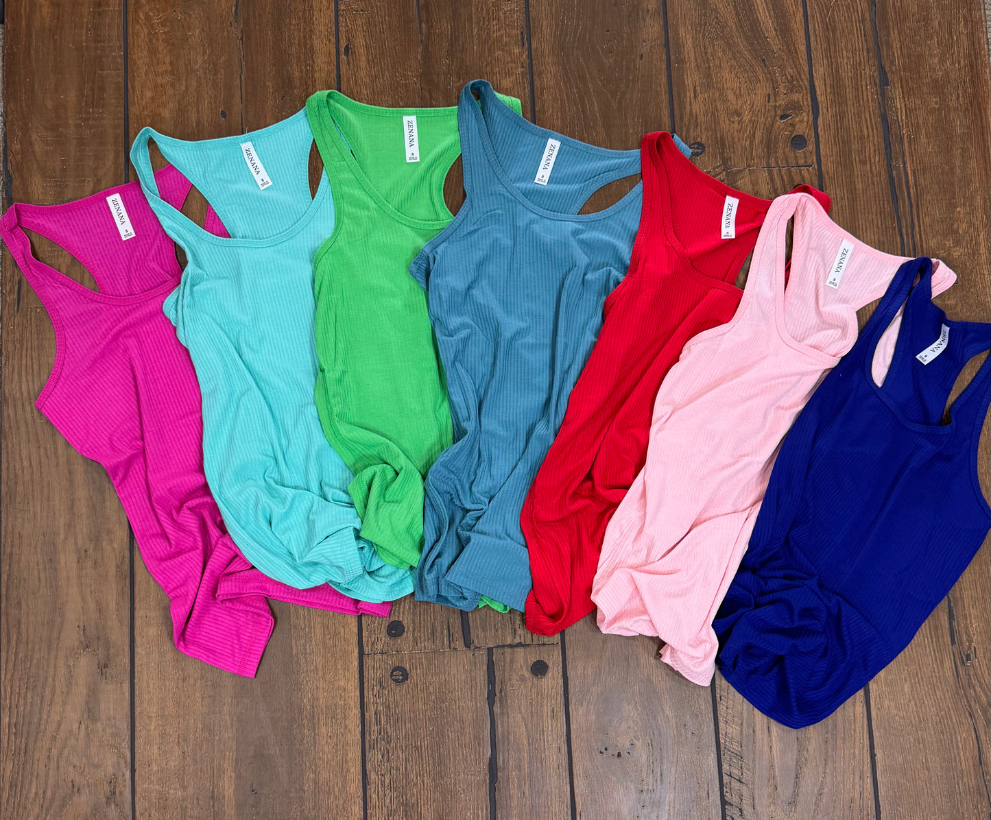 Ribbed Racerback Tank Top – Zenana Stretch Rib Knit Crop 🧡