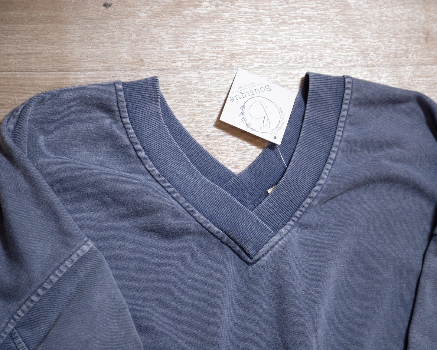 Plus Mineral-Washed French Terry V-Neck Pullover – Rae Mode