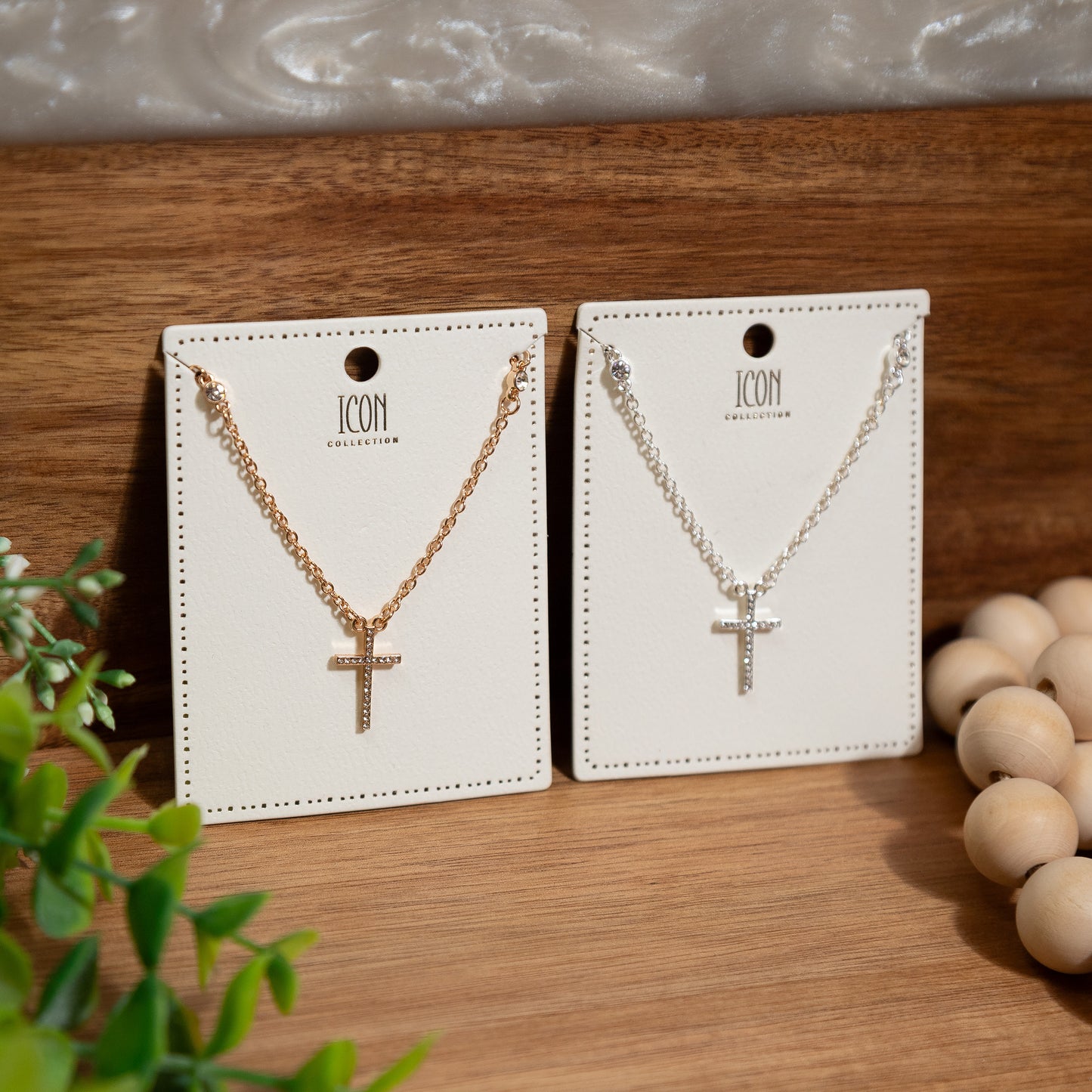 Dainty Cross Pendant Necklace – Silver or Gold