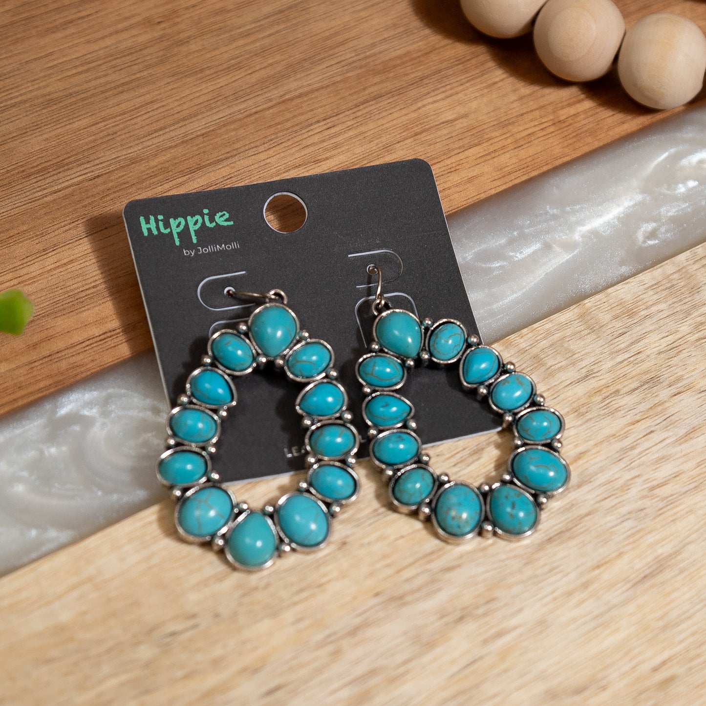 Southwest Teardrop Turquoise Statement Earrings