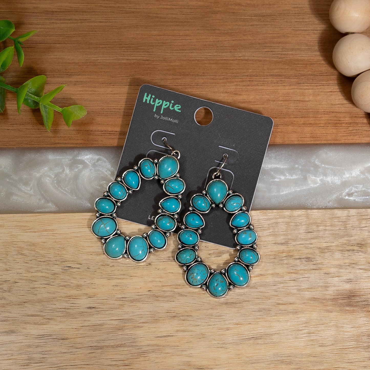 Southwest Teardrop Turquoise Statement Earrings
