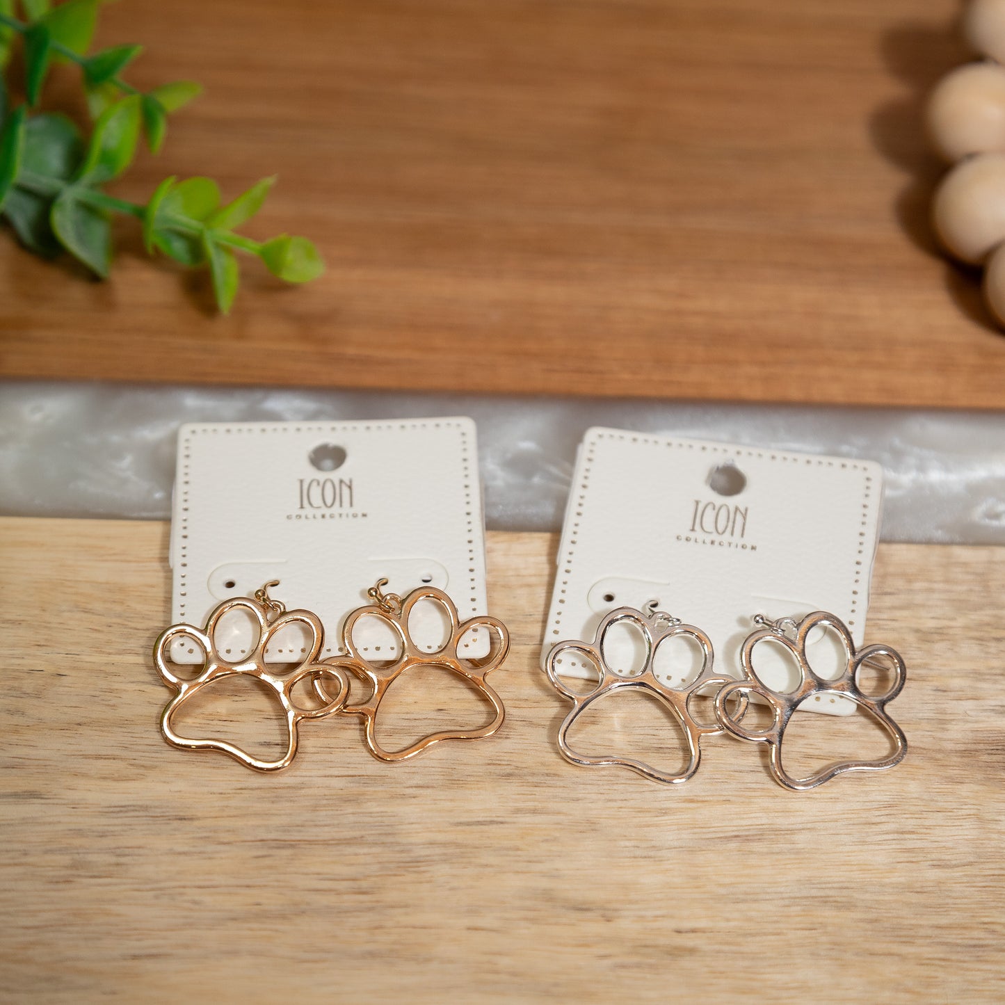 Paw Print Hoop Earrings – Gold or Silver