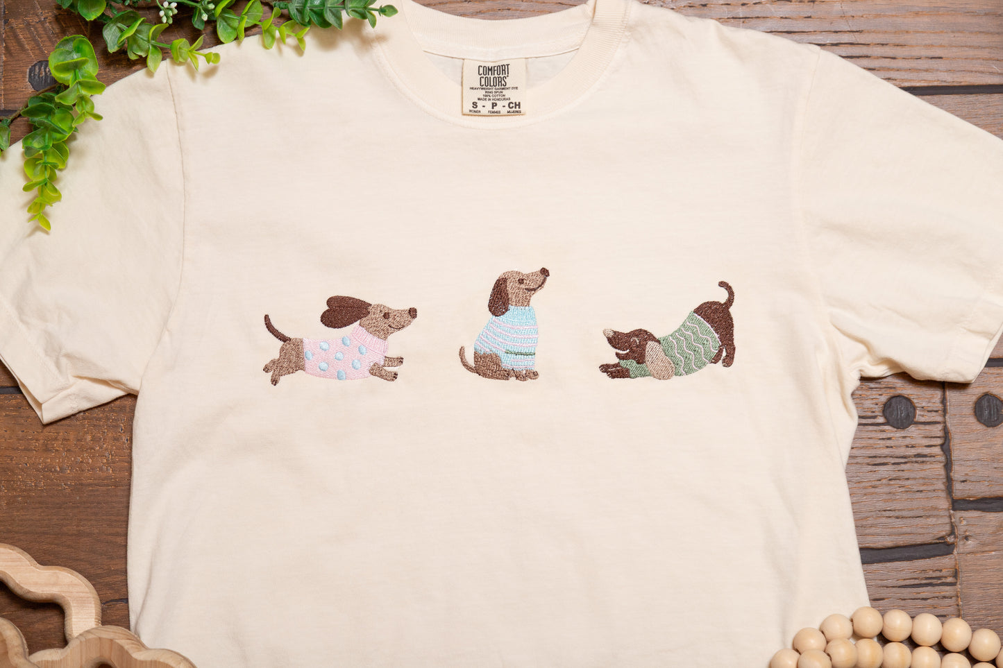 Puppy Parade Embroidered Tee | Comfort Colors Boxy Fit Dog T-Shirt