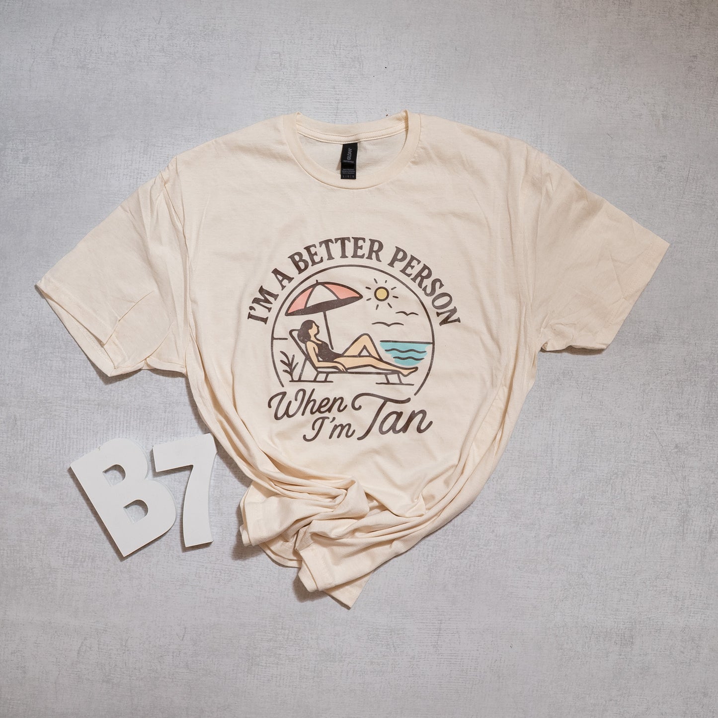 I’m a Better Person When I’m Tan Graphic Tee – Beach Lover Summer Shirt