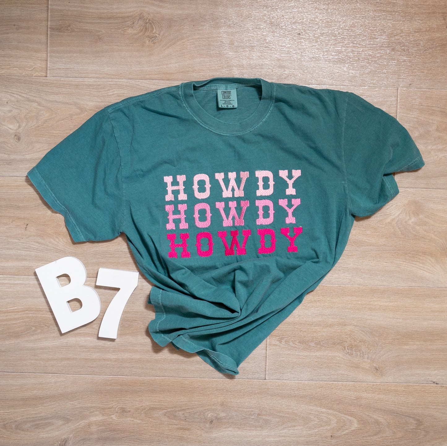 Howdy Embroidered Comfort Colors® Tee – Western Graphic Shirt (Two Color Options)