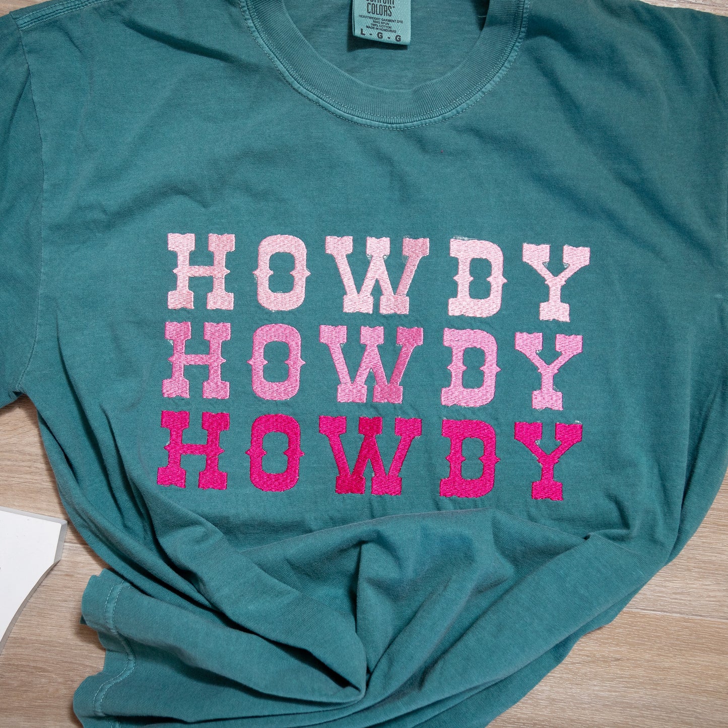 Howdy Embroidered Comfort Colors® Tee – Western Graphic Shirt (Two Color Options)