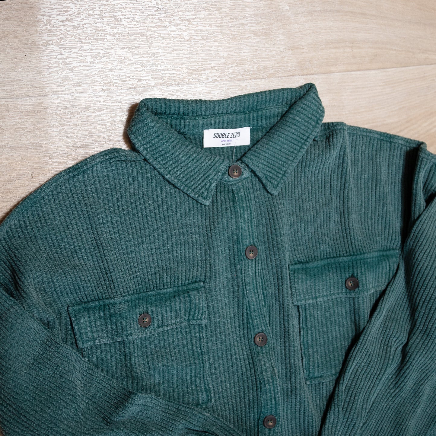 Oversized Mineral Washed Waffle Button-Up Shacket – Soft & Relaxed Women’s Layering Jacket