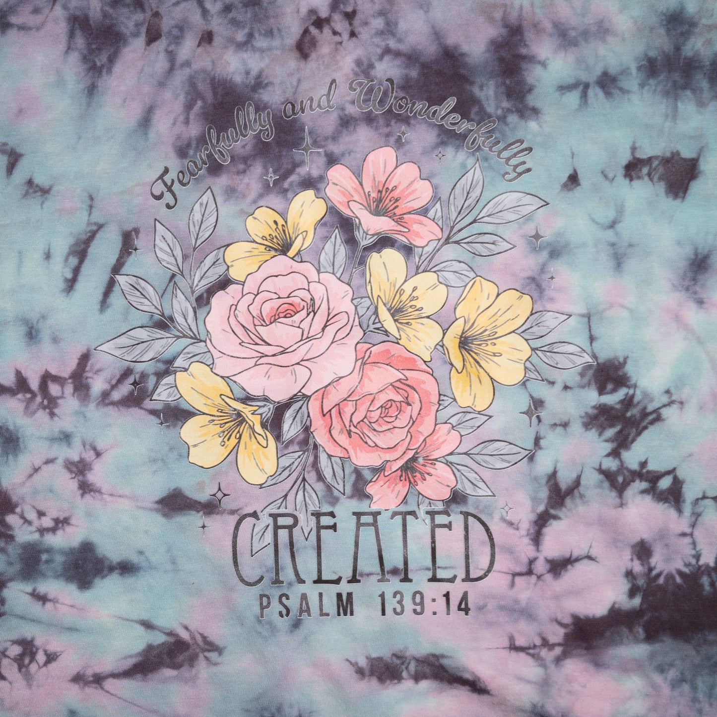 Fearfully & Wonderfully Made Tie-Dye Tee – Psalm 139:14 Christian Graphic Shirt
