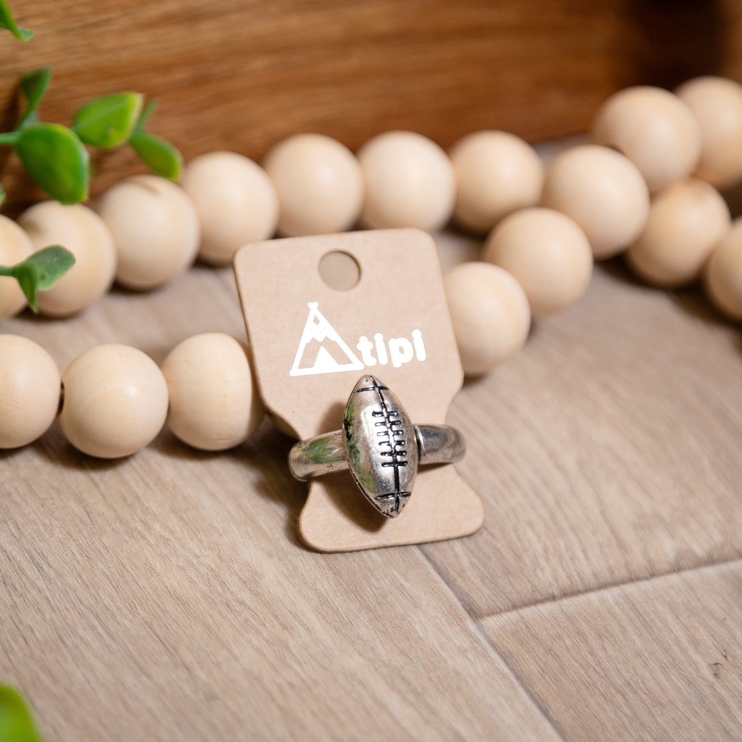 Friday Night Lights Football Ring | Adjustable Silver Sports Jewelry