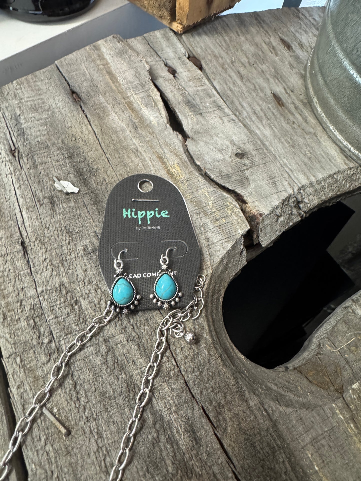 Turquoise Dreams Necklace & Earring Set – Bold Boho Statement with Gemstone Glow 💙
