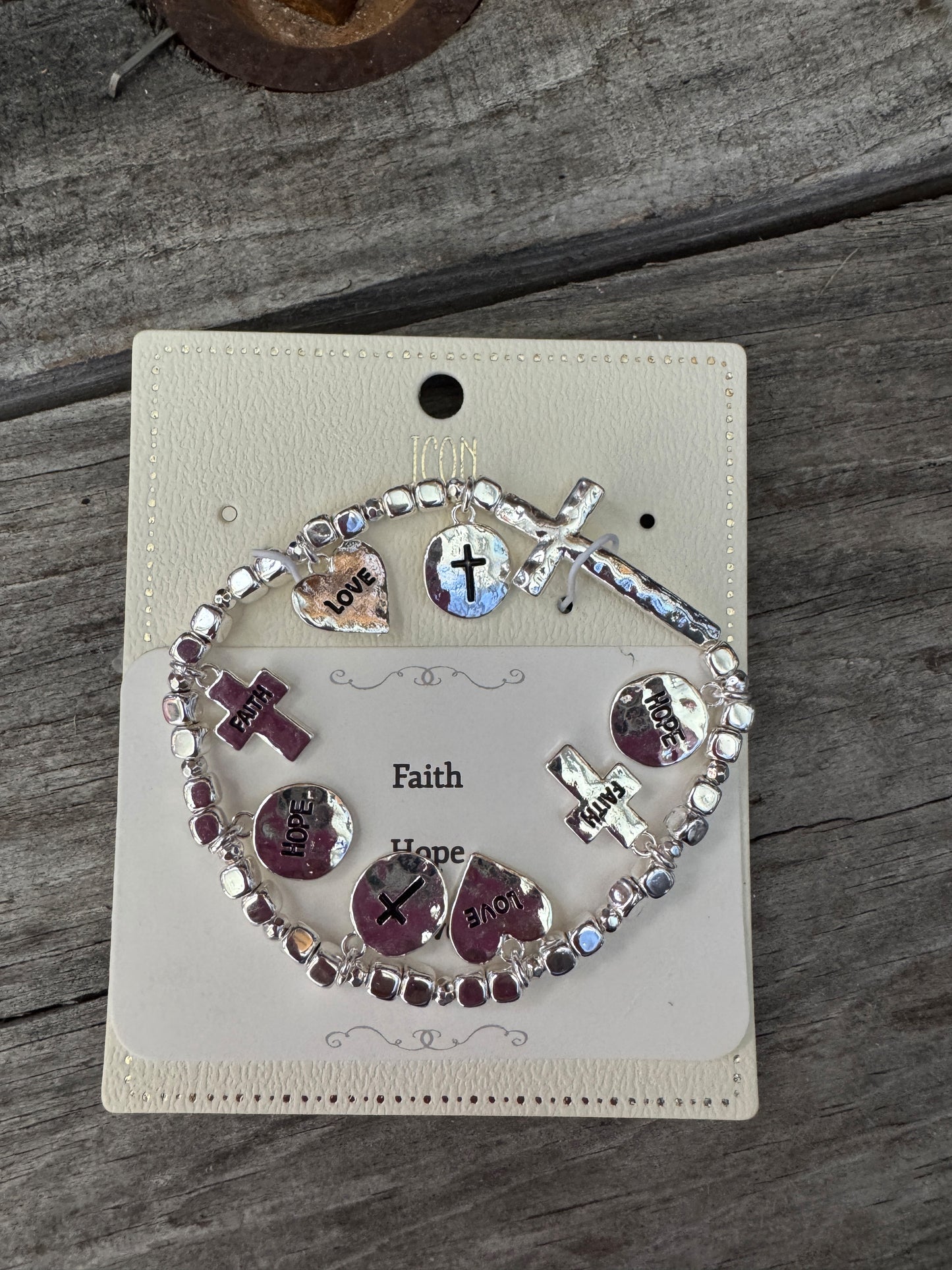 Faith, Hope & Love Charm Bracelet